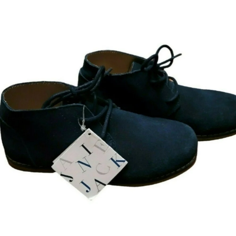 Janie and Jack Dark Navy Blue Suede Leather Boots Size 12 NWT